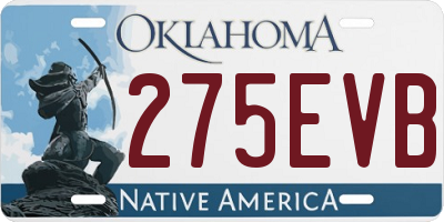 OK license plate 275EVB