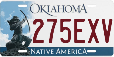 OK license plate 275EXV