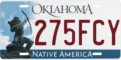 OK license plate 275FCY