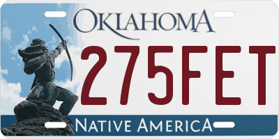 OK license plate 275FET