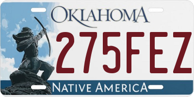 OK license plate 275FEZ