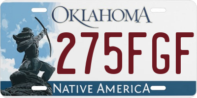 OK license plate 275FGF