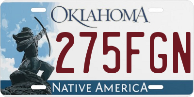 OK license plate 275FGN