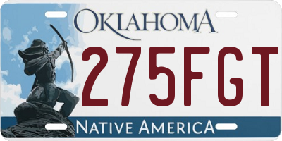 OK license plate 275FGT