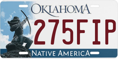 OK license plate 275FIP