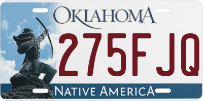 OK license plate 275FJQ