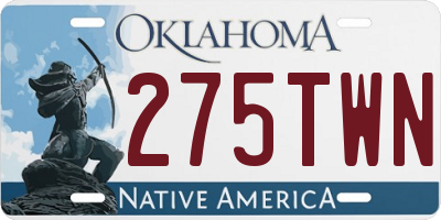 OK license plate 275TWN