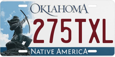 OK license plate 275TXL