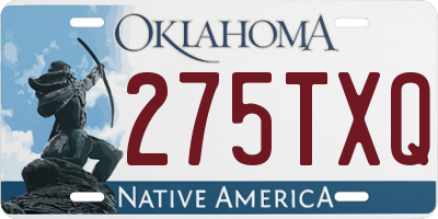 OK license plate 275TXQ
