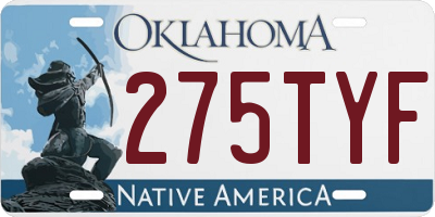 OK license plate 275TYF