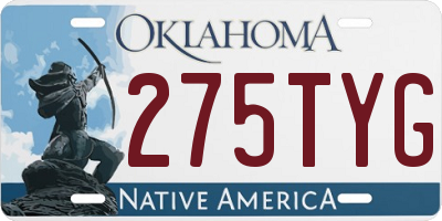 OK license plate 275TYG