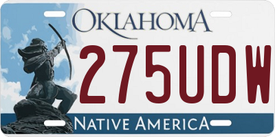 OK license plate 275UDW