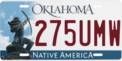 OK license plate 275UMW