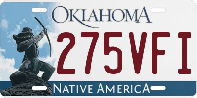 OK license plate 275VFI