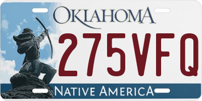 OK license plate 275VFQ