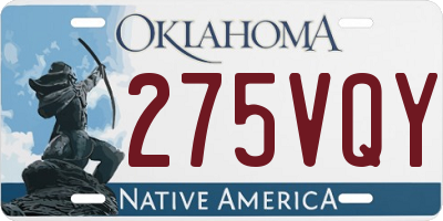 OK license plate 275VQY