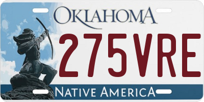 OK license plate 275VRE