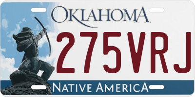 OK license plate 275VRJ