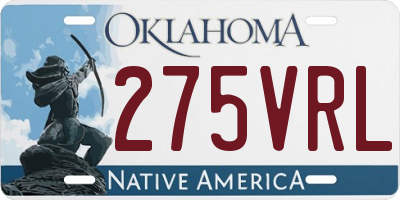 OK license plate 275VRL
