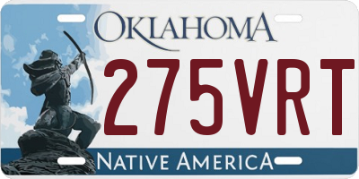 OK license plate 275VRT