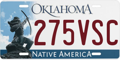 OK license plate 275VSC