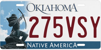 OK license plate 275VSY