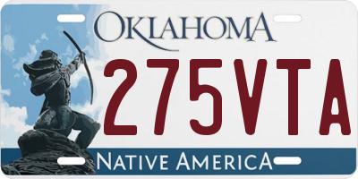 OK license plate 275VTA