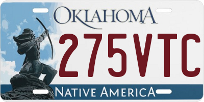 OK license plate 275VTC