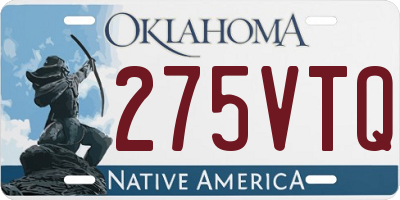 OK license plate 275VTQ