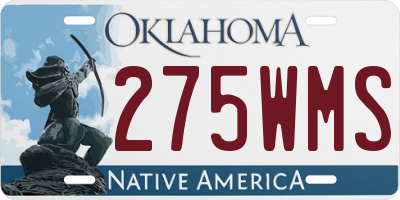 OK license plate 275WMS