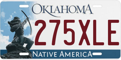 OK license plate 275XLE