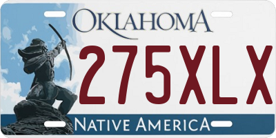 OK license plate 275XLX