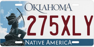 OK license plate 275XLY