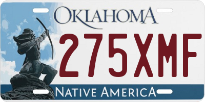 OK license plate 275XMF