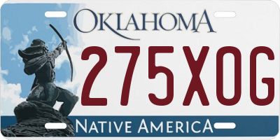 OK license plate 275XOG