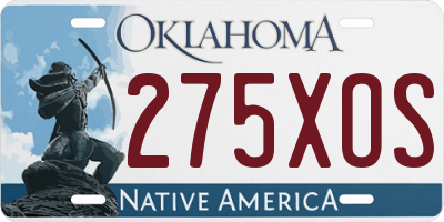 OK license plate 275XOS