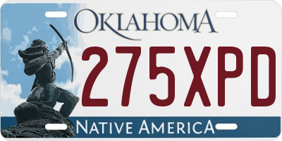 OK license plate 275XPD