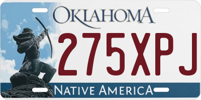 OK license plate 275XPJ