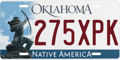 OK license plate 275XPK