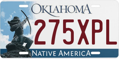 OK license plate 275XPL