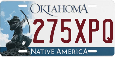 OK license plate 275XPQ