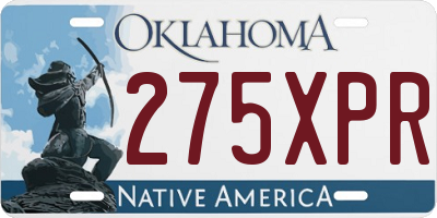 OK license plate 275XPR