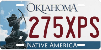 OK license plate 275XPS