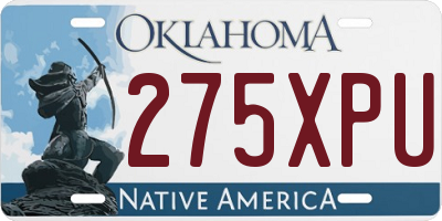 OK license plate 275XPU
