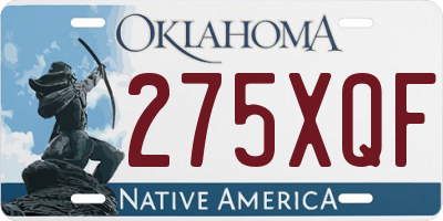 OK license plate 275XQF