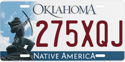 OK license plate 275XQJ