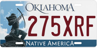 OK license plate 275XRF