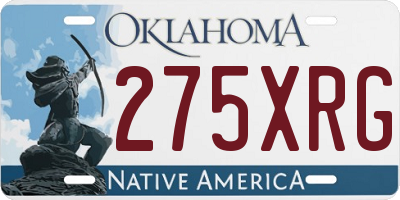 OK license plate 275XRG