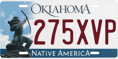 OK license plate 275XVP