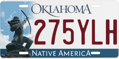 OK license plate 275YLH